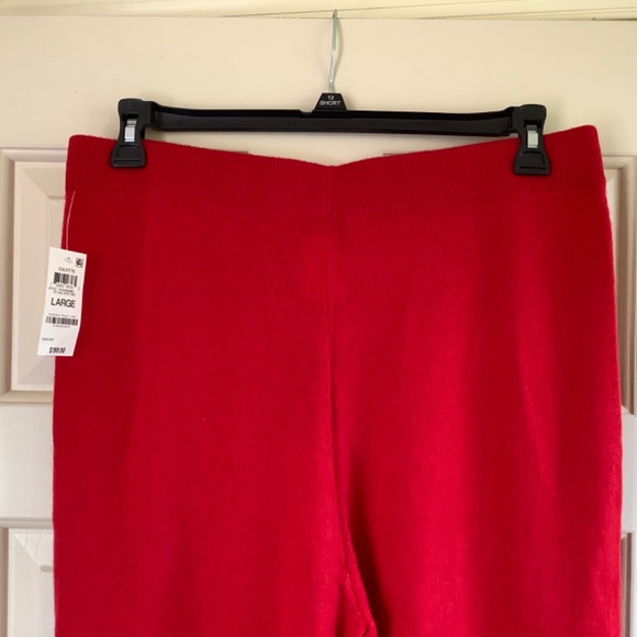 Charter Club Cashmere Ankle Pants Wide Leg High Rise Calypso Red Size Large - Picture 4 of 13
